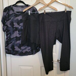 Old Navy Lot-3 Workout Items: Go-Dry Shirt, Powerpress Leggings, Shorts